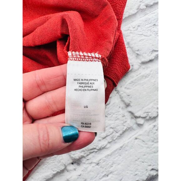 Lucky Brand Women's‎ Long Sleeve Knit Shirt Large Burnt Orange Crewneck - Picture 7 of 10